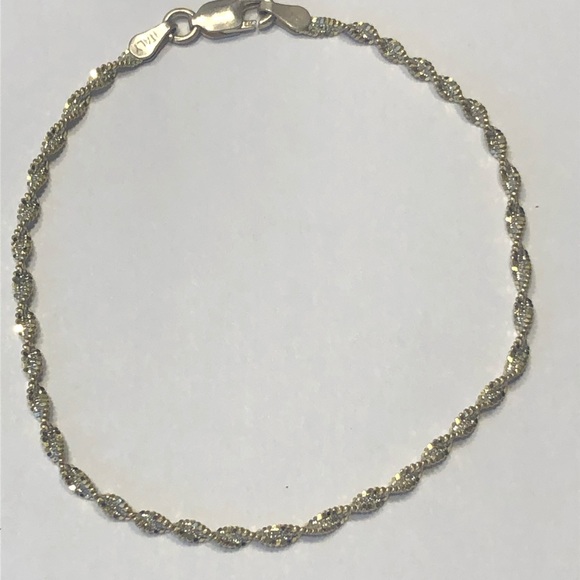 Ladies Twisted Chain Italian Silver Bracelet - Picture 2 of 4